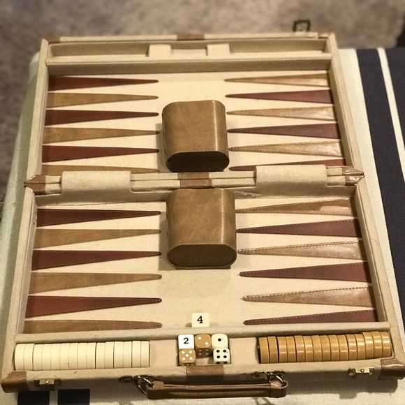 Other - Backgammon set in felt lined case.